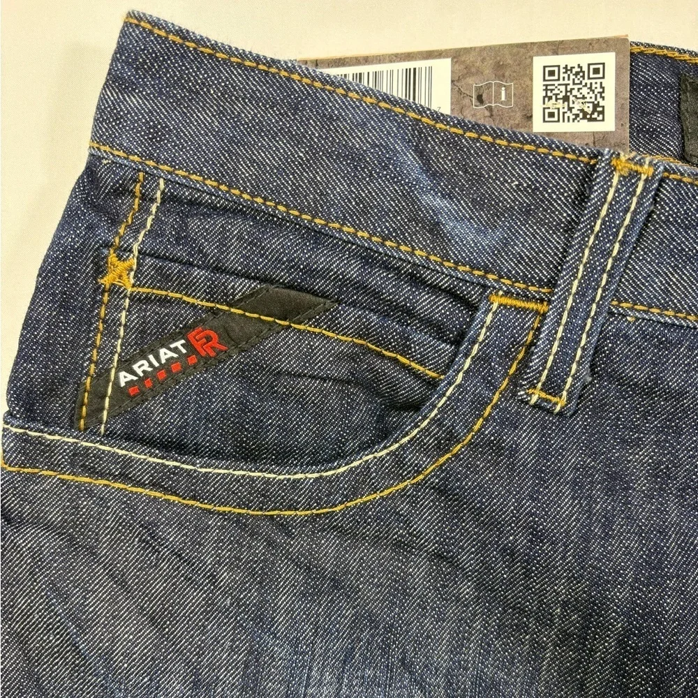 NWT Ariat Men's FR M3 Loose Fit Straight Leg Jeans in a Dark Wash | Size 34x34